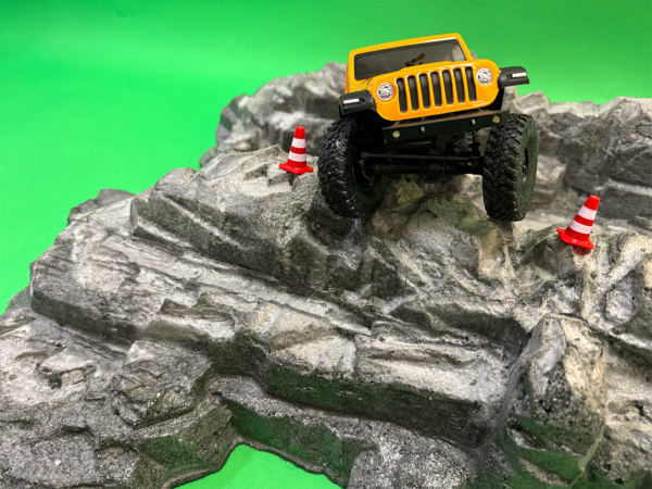 RC mini crawler obstacle course with SCX24 and TRX4M scale axial crawler - Badlands